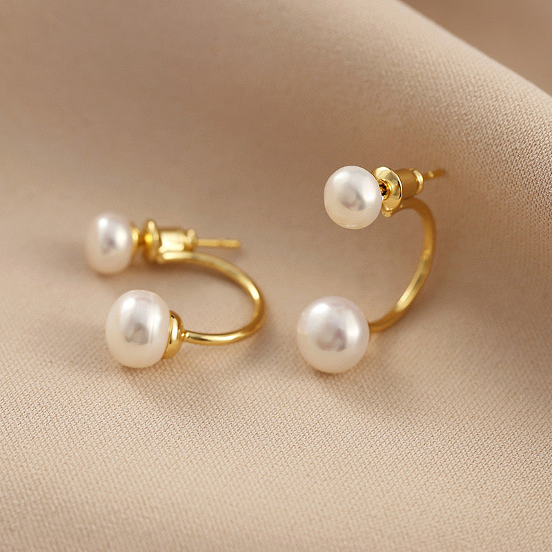 Boucles d'oreilles Happy Dots en véritables perles d'eau douce