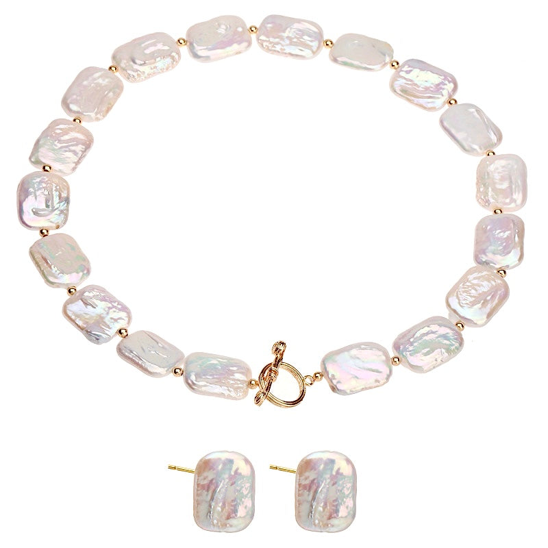 Conjunto Aurora de auténtica perla barroca de agua dulce