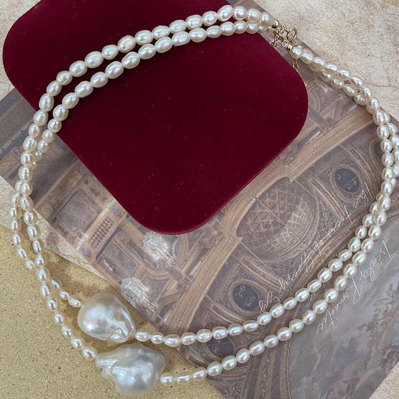 Collar Elsa de auténtica perla barroca de agua dulce