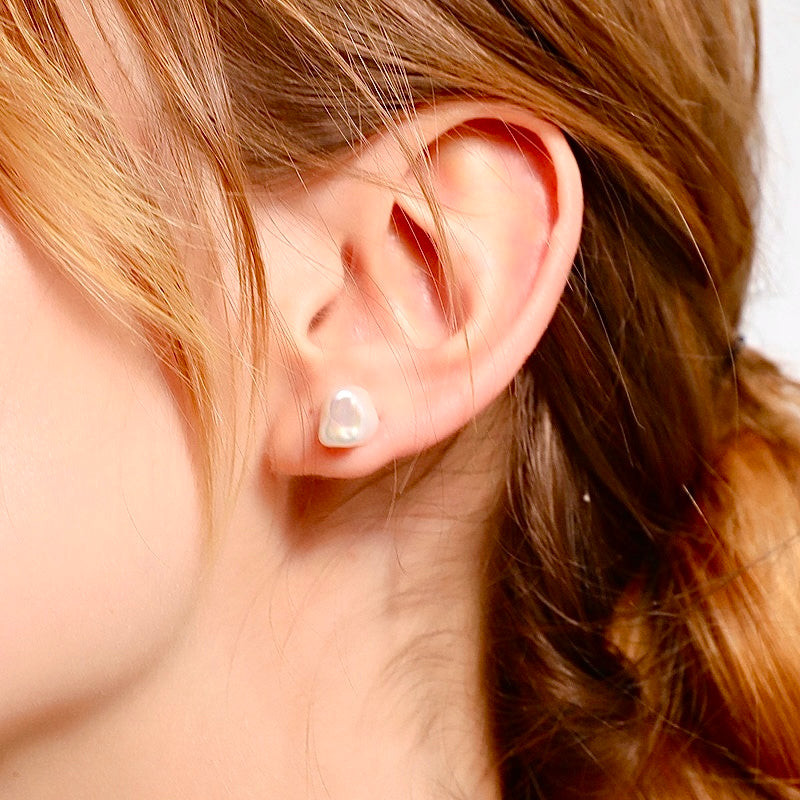 Genuine Freshwater Baroque Pearl Mushroom Earrings