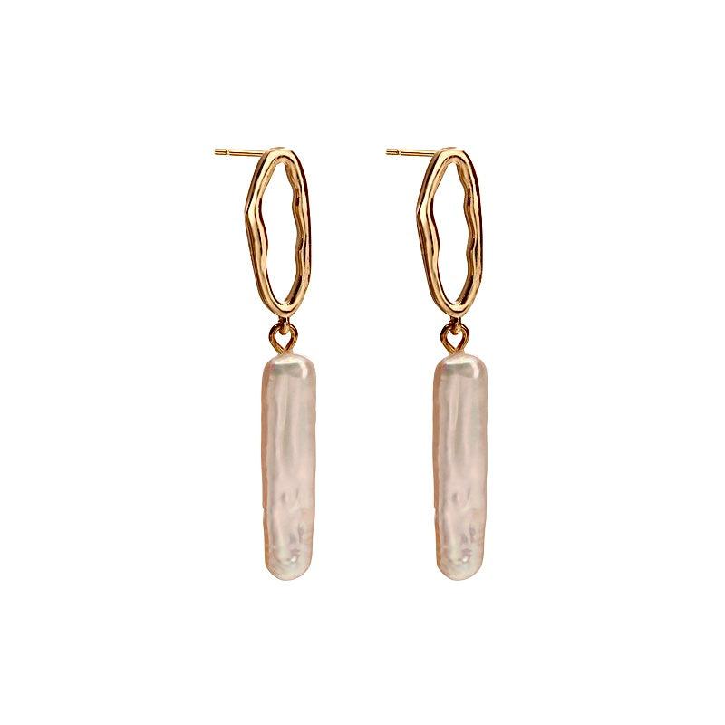 Genuine Freshwater Baroque Pearl Candle Earrings