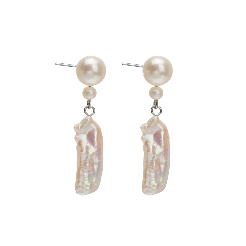 Genuine Freshwater Baroque Pearl Angel Wings Earrings