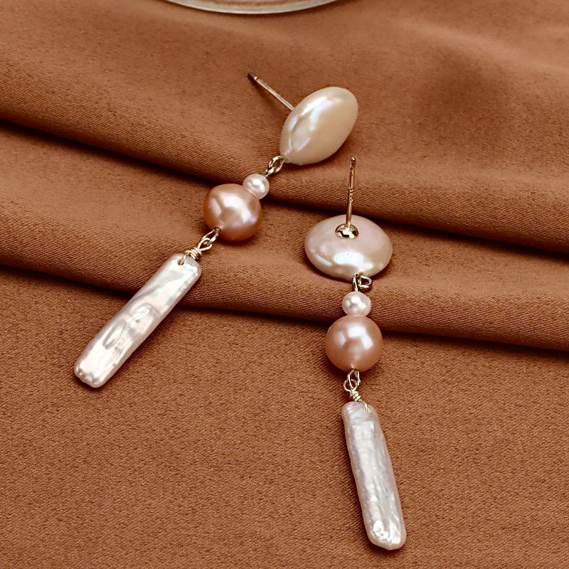 Genuine Freshwater Baroque Pearl Wind Chime Earrings