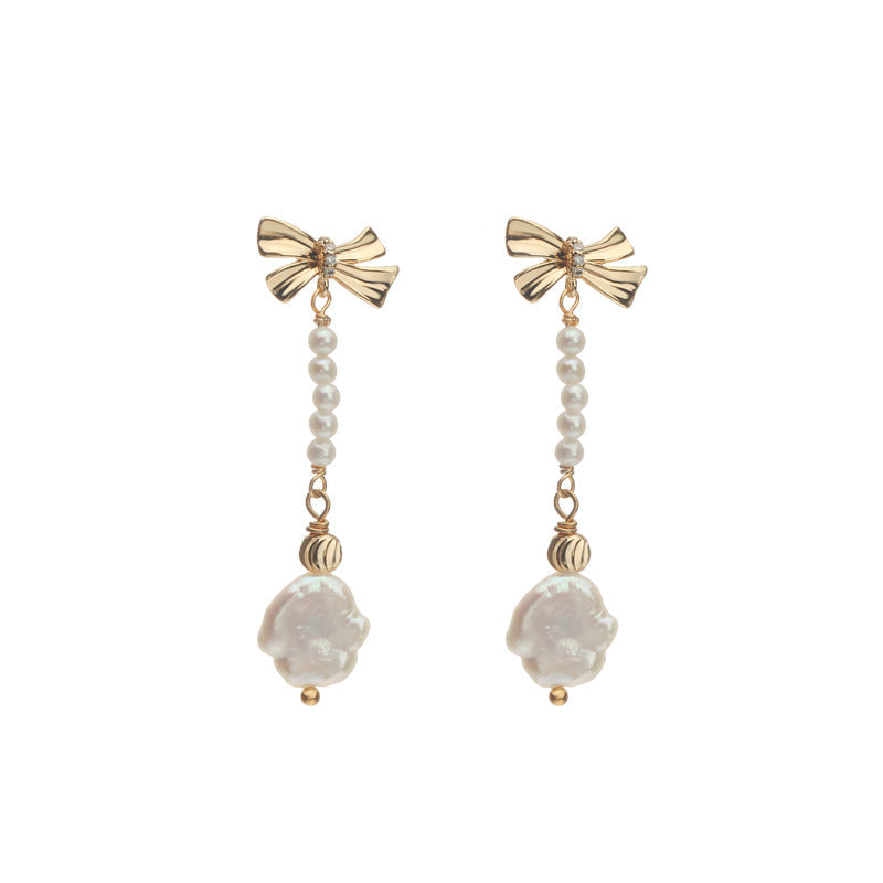 Genuine Freshwater Baroque Pearl Butterfly Earrings
