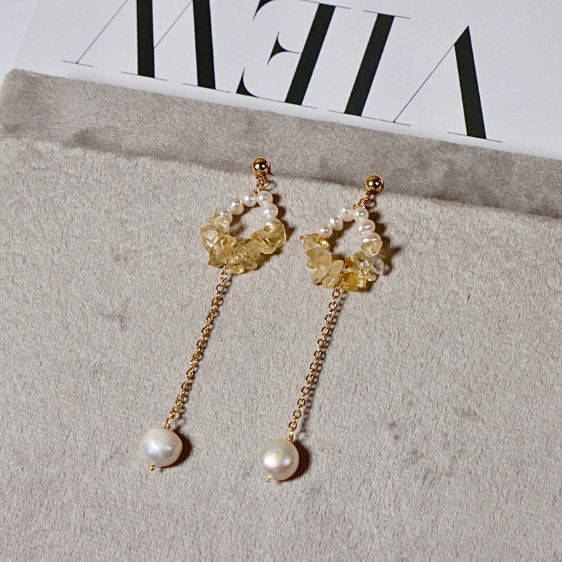 Genuine Freshwater Baroque Pearl Fairy Tail Earrings