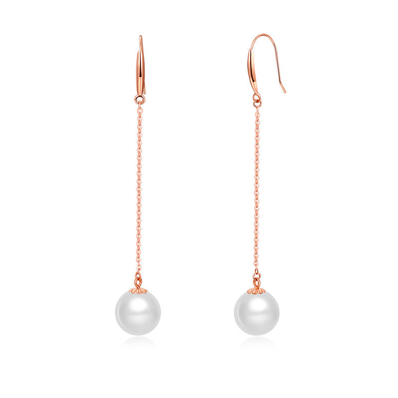 Solid 18K Gold Genuine Freshwater Pearl Classic Earrings