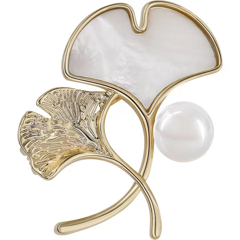 Collier en perles d'eau douce véritables gingko - Perles d'eau douce de 8 à 9 mm