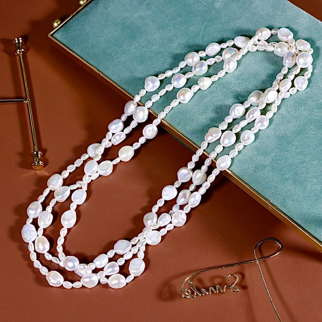 Collar barroco de sabana de agua dulce genuino