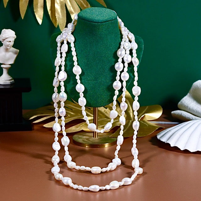 Collar barroco de sabana de agua dulce genuino