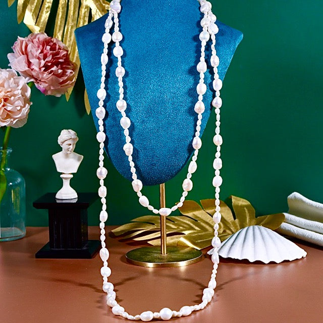 Collar barroco de sabana de agua dulce genuino