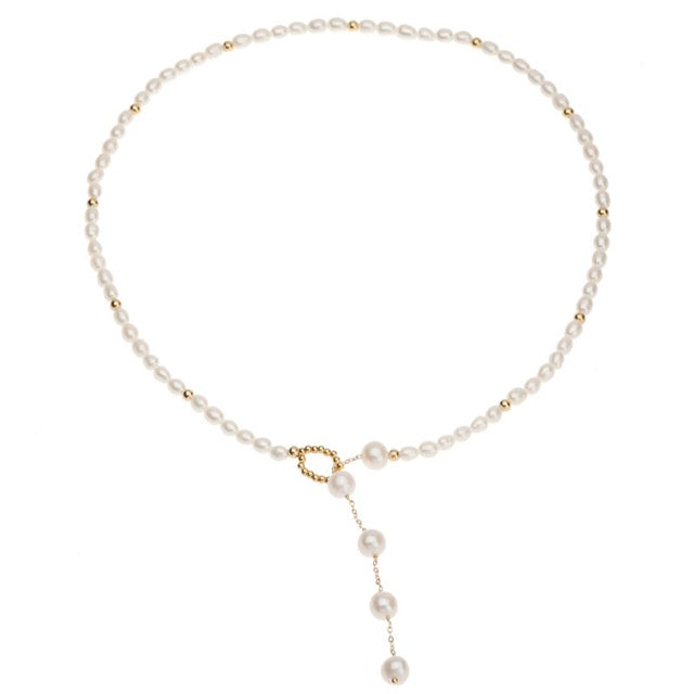 Collier Eden en véritables perles d'eau douce baroques