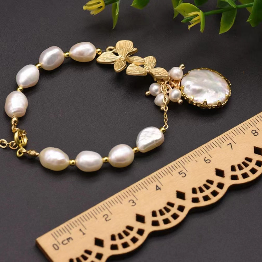 Pulsera Spes de auténtica perla barroca de agua dulce (edición limitada)