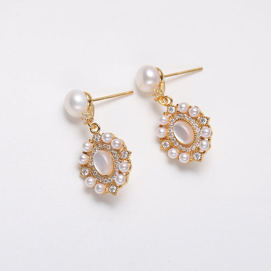 Genuine Freshwater Pearl Whisper Window Earrings