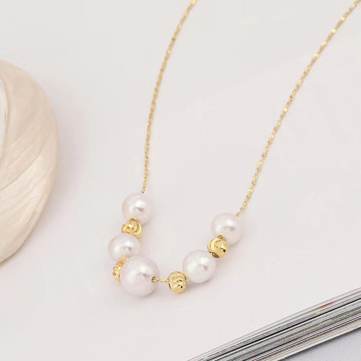 Collar del destino de plata maciza S925 con auténtica perla de agua dulce
