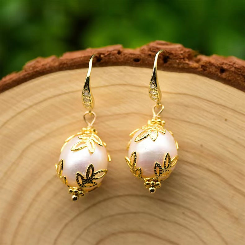 Boucles d'oreilles Borough en perles d'eau douce baroques véritables