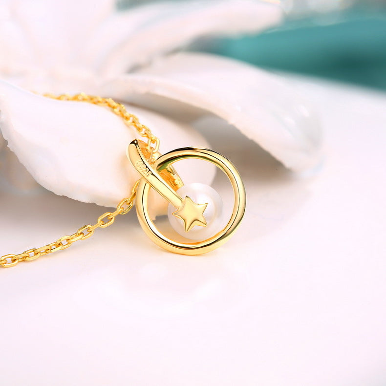 S925 Sliver Genuine Natural Freshwater Pearl Mini Planet Pendant