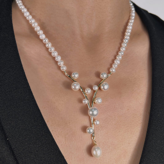 Genuine Freshwater Pearl Éblouissant Waltraud Necklace