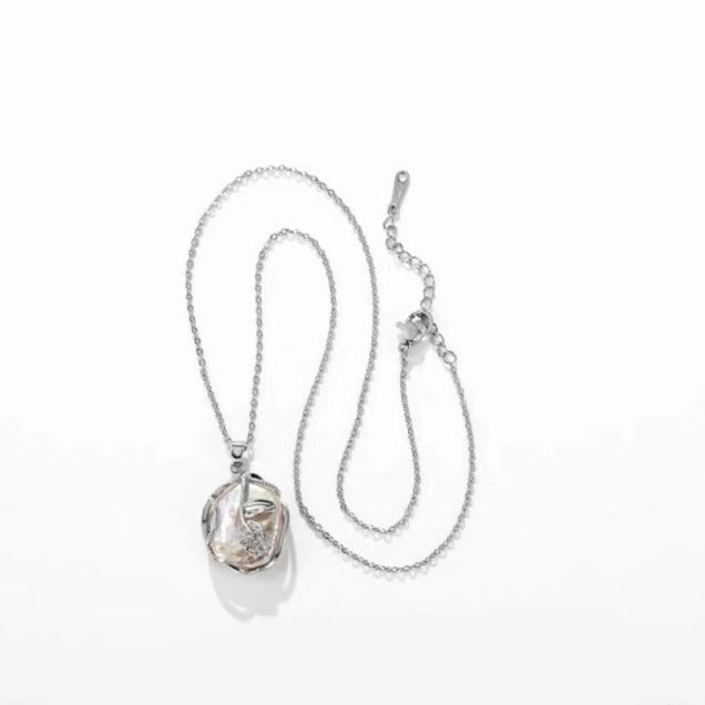Genuine Freshwater Pearl White Sand Set - Side Angle View - Elegant Pearl Jewelry by Kikyo Pearl London