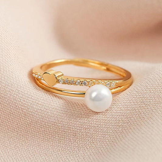 Anillo Mon Amour con perla de agua dulce genuina