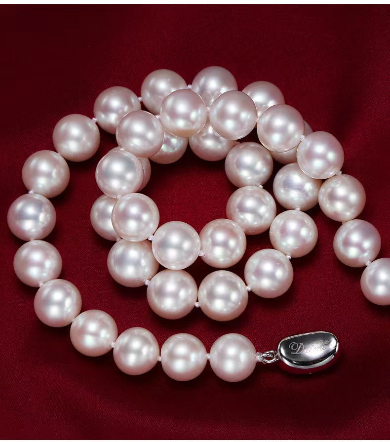 Collier en perles d'eau douce véritables gingko - Perles d'eau douce de 8 à 9 mm