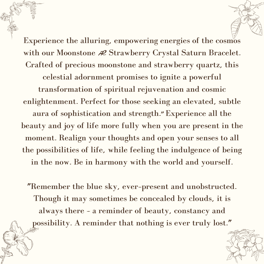 Bracelet Saturne en pierre de lune et cristal fraise