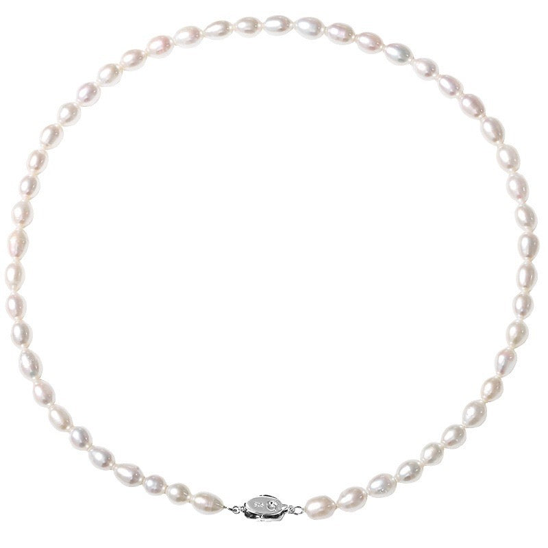 Collier Saro en argent massif S925 avec véritable perle baroque