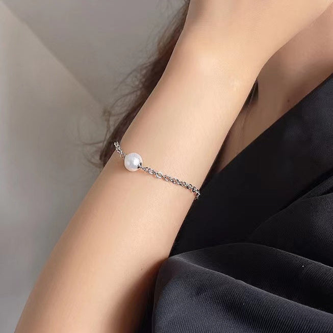 Genuine Baroque Pearl S925 Silver Myth Chain Bracelet