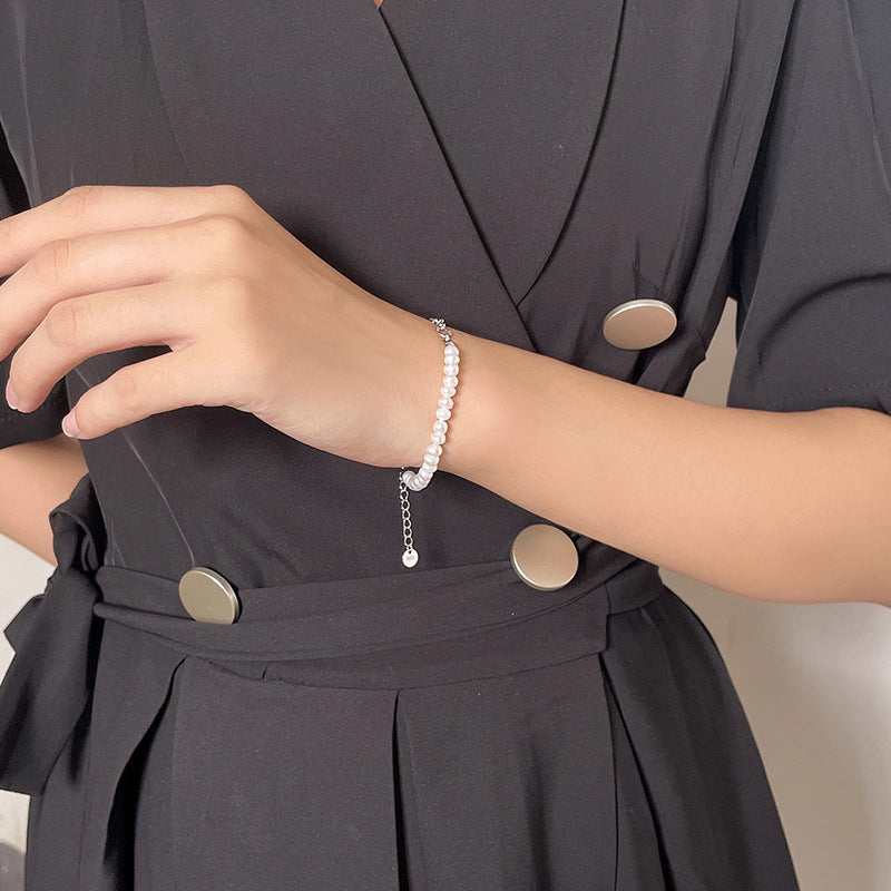 Genuine Freshwater Pearl S925 Silver Goddess Bracelet
