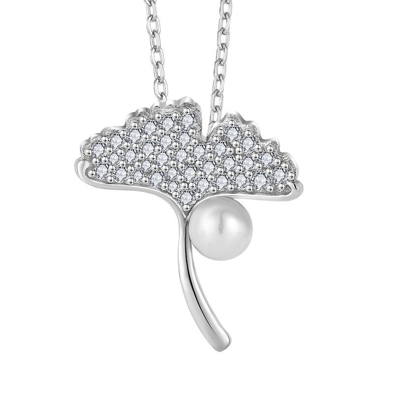 Ensemble collier et boucles d'oreilles Gingko Dance en perles d'eau douce véritables