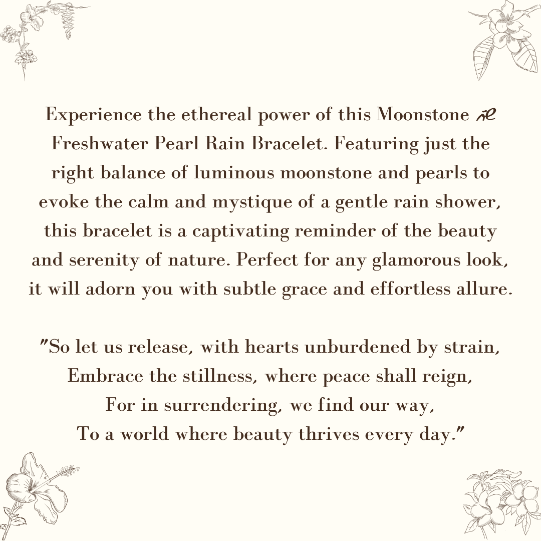 Pulsera de lluvia de piedra lunar y perla de agua dulce