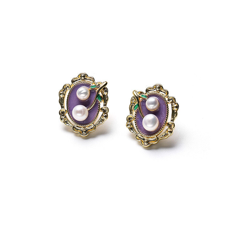 Boucles d'oreilles en perles d'eau douce véritables et peintes