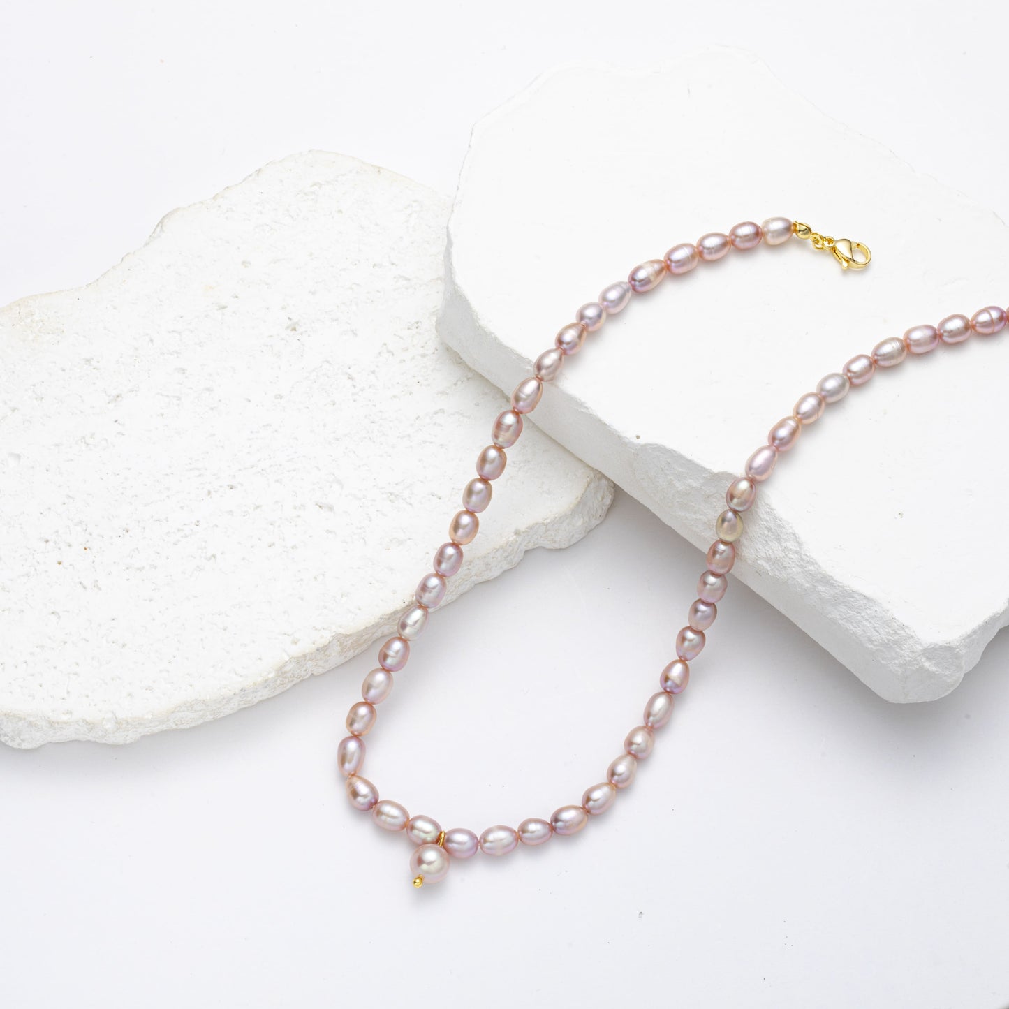 Collar de corazón puro con perlas de agua dulce genuinas