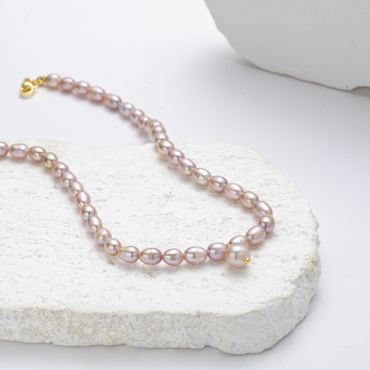 Collar de corazón puro con perlas de agua dulce genuinas