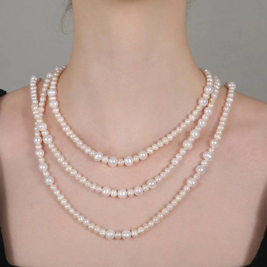 Genuine Freshwater Pearl Extra-Long Silvia Necklace