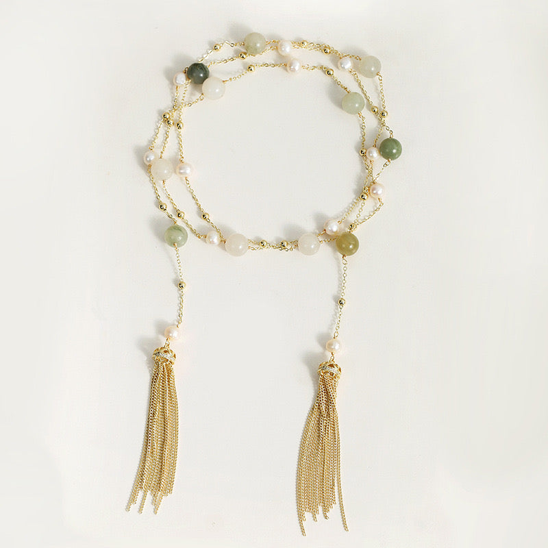 Collier Happy Summer en véritables perles d'eau douce