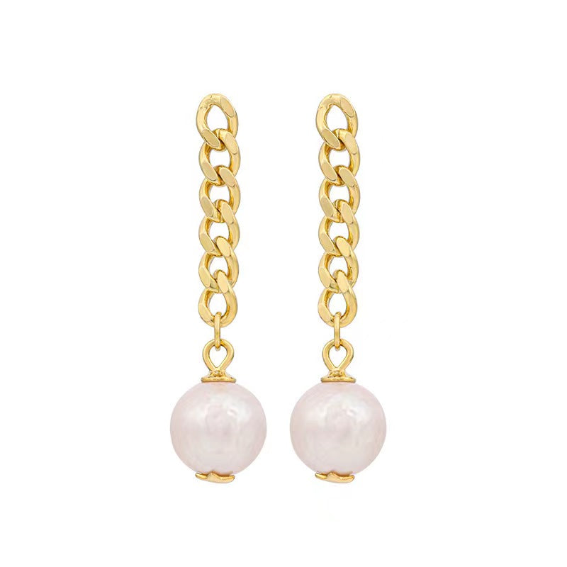 Boucles d'oreilles en argent massif S925 avec véritable perle baroque