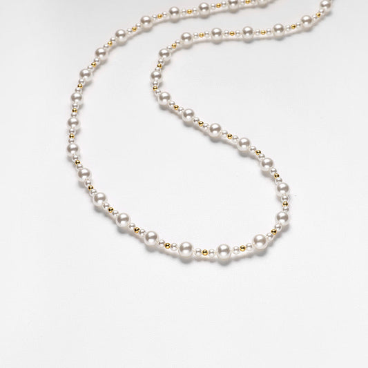 Collar delicado de plata maciza S925 con auténtica perla de agua dulce
