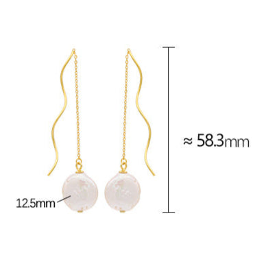 Genuine Baroque Pearl S925 Silver Greek Organ Earrings