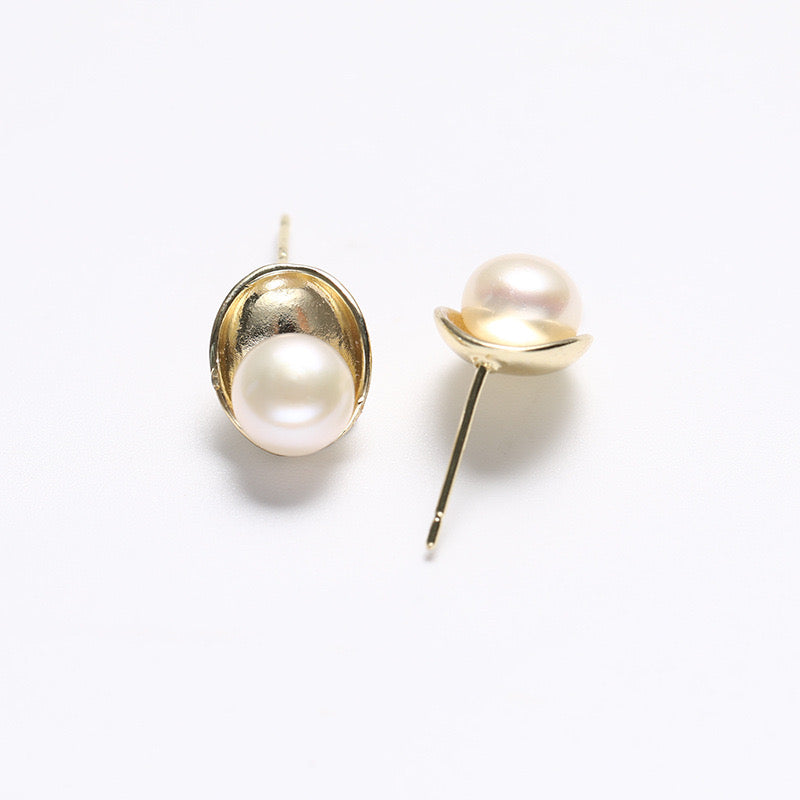Pendientes de plata maciza S925 con perlas de agua dulce auténticas