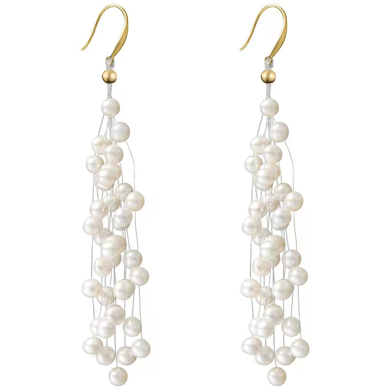 Boucles d'oreilles larmes d'ange en perles d'eau douce véritables