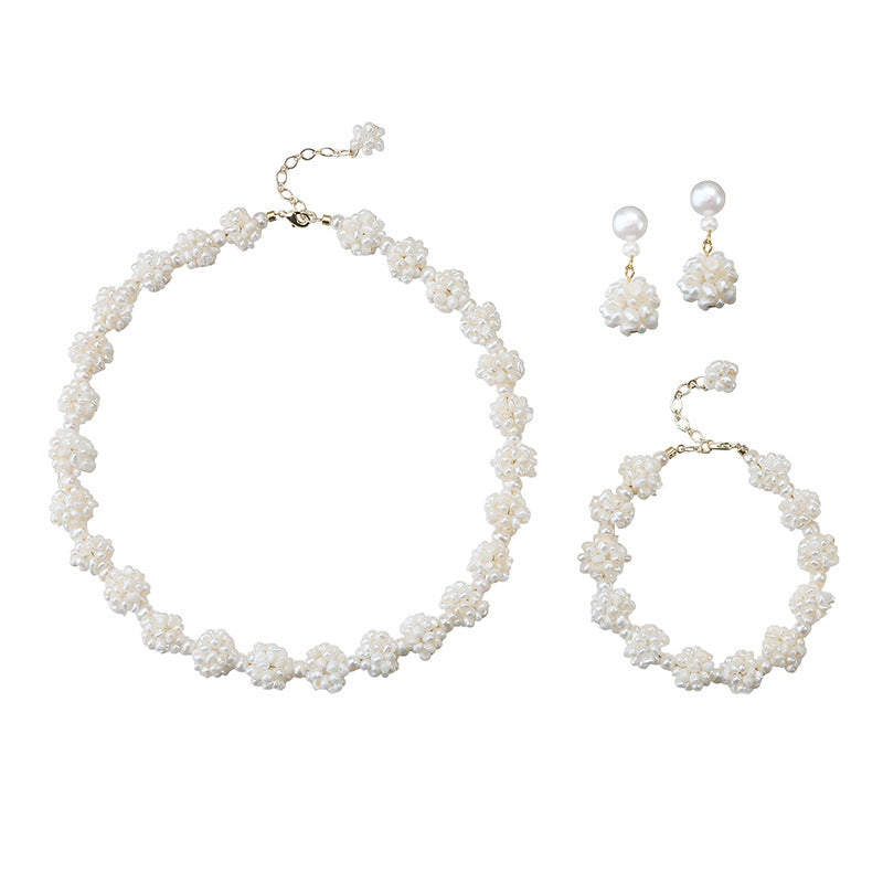 Genuine Freshwater Baroque Pearl Kew Garden Set