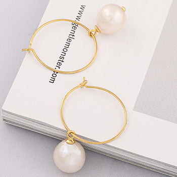 Genuine Baroque Pearl S925 Silver Sun Halo Earrings