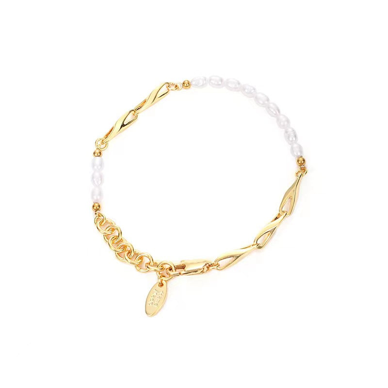 Pulsera de promesa de perla de agua dulce genuina