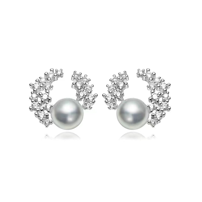 Boucles d'oreilles Enid en véritable perle d'Akoya