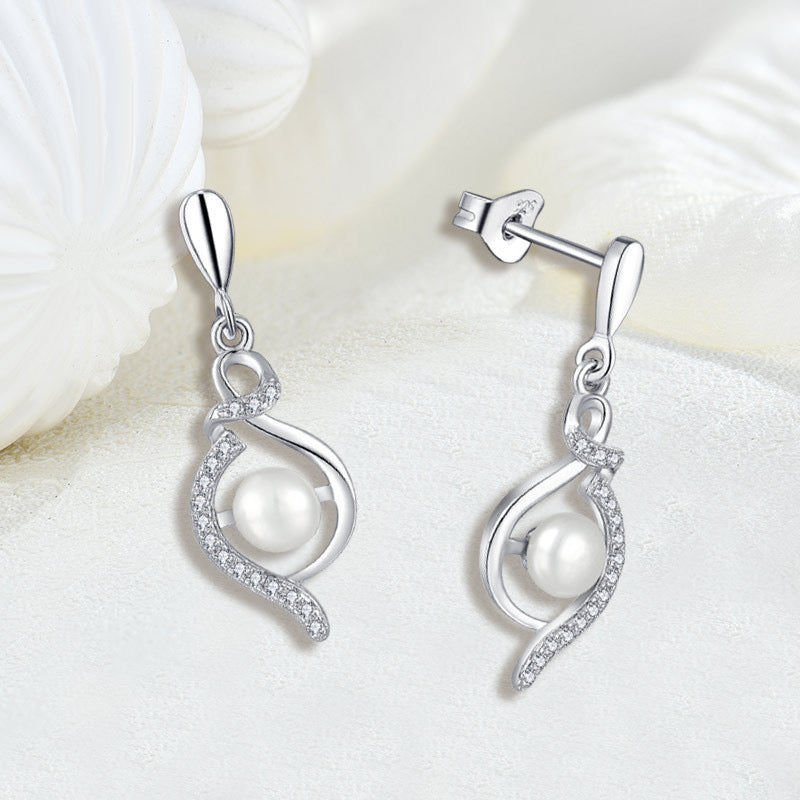 Boucles d'oreilles Ocean Wave en perles d'eau douce véritables