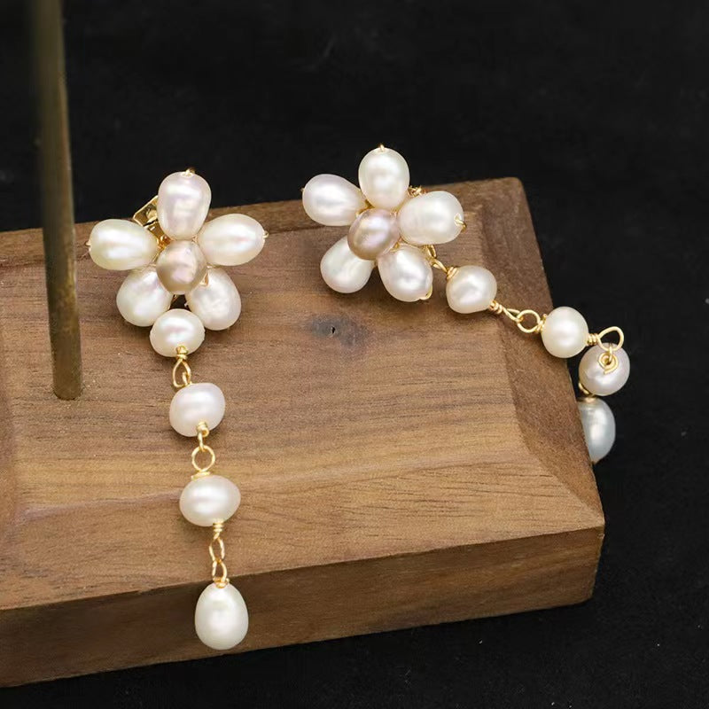 Pendientes Sakura de perlas de agua dulce genuinas