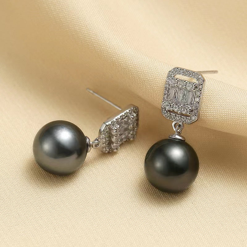 Boucles d'oreilles Camille en véritable perle de Tahiti/Edison