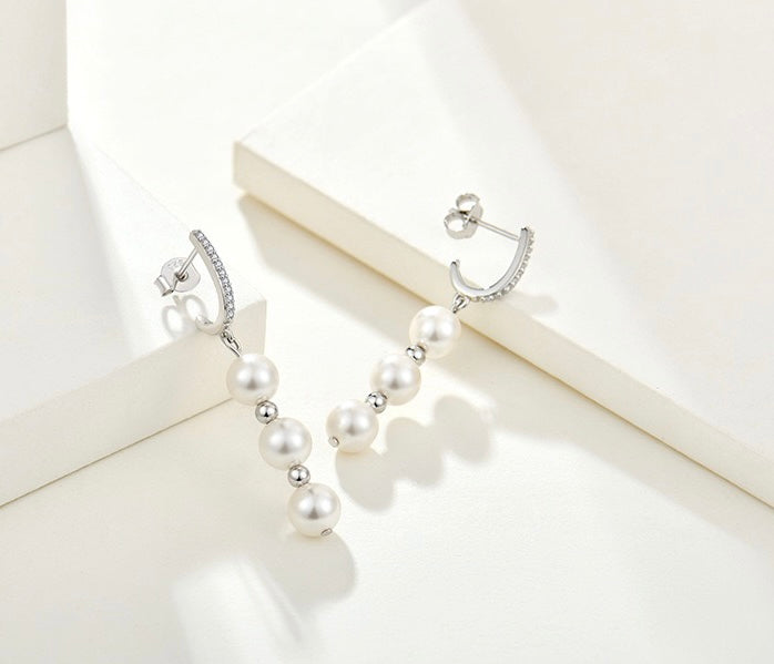 Boucles d'oreilles Nova en véritables perles d'eau douce