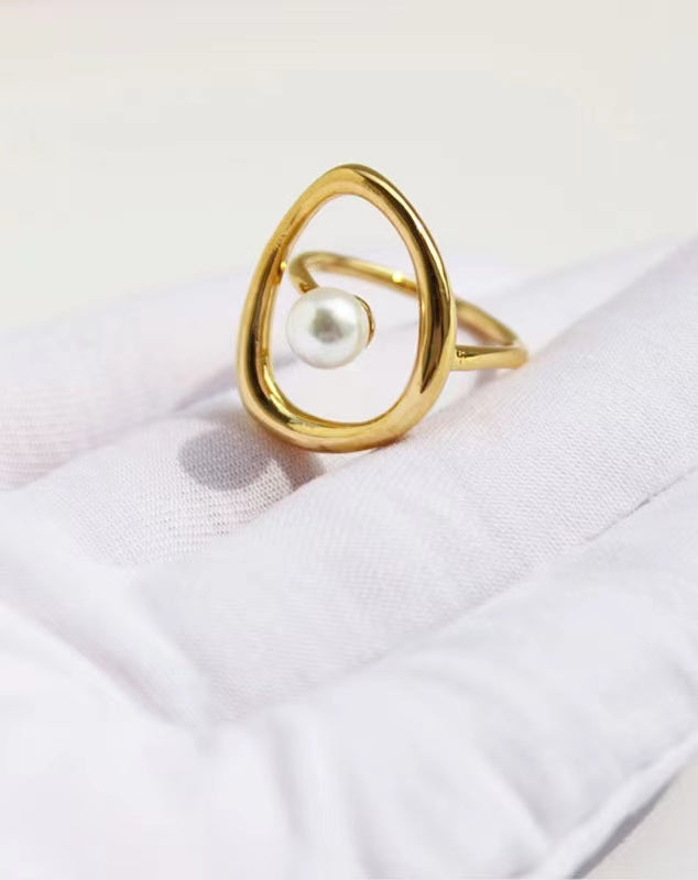 Véritable perle d'eau douce La bague unique
