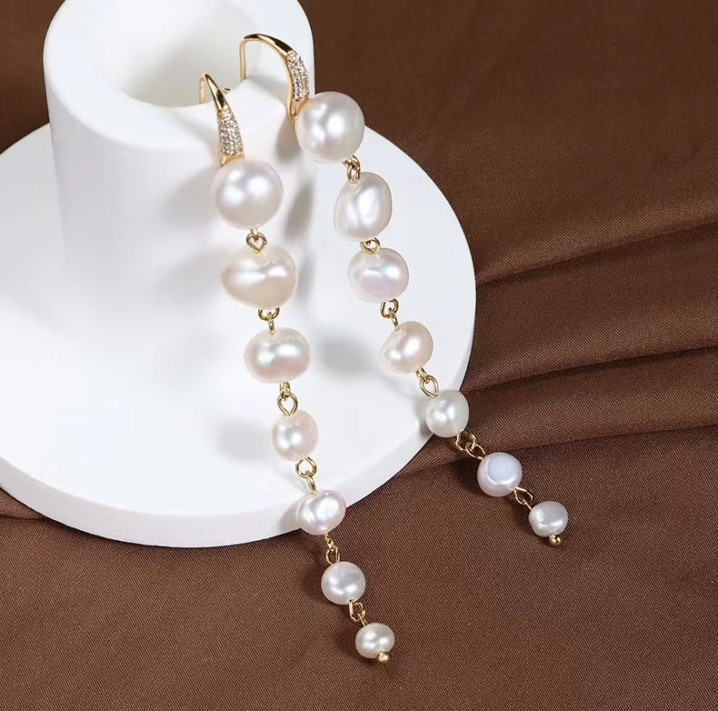 Pendientes Dream Tears de perla de agua dulce genuina